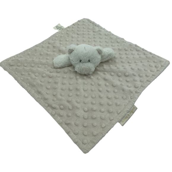 Blankets & Beyond Lovey Baby Security Blanket Cream Color Minky Dots White Bear - Picture 5 of 6